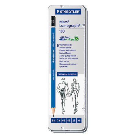 【施德樓】MS100-G6 頂級藍桿繪圖鉛筆 (6支入) /組​