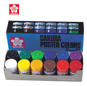 櫻花 30cc 廣告顏料12色組 /盒