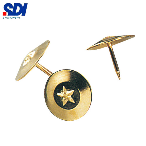 {振昌文具}【手牌SDI】0302H    金色圖釘(11mm) -160粒入  /  盒