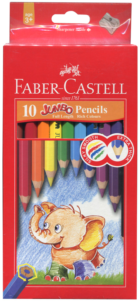 {振昌文具}Faber-Castell 輝柏 111610 大六角彩色鉛筆 10色入 / 盒
