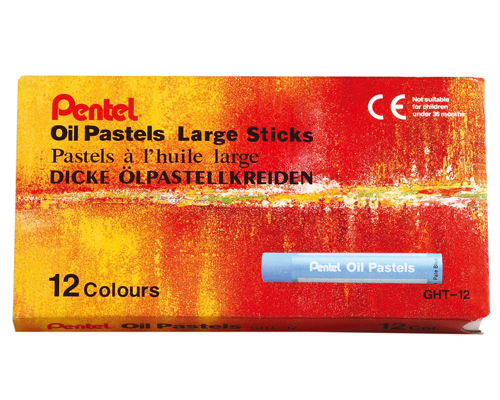 {振昌文具}【Pentel飛龍】GHT-12T 特大粉蠟筆系列 12色入 / 盒