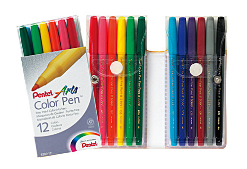 {振昌文具}【Pentel飛龍】S360-12 彩色筆12色 - 12色入 / 袋