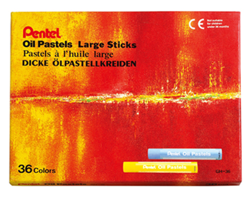 {振昌文具}【Pentel飛龍】GHT-36T 特大粉蠟筆系列 36色入 / 盒