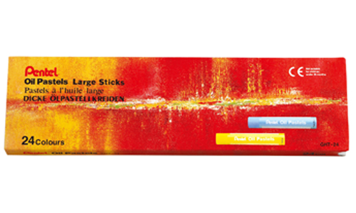 {振昌文具}【Pentel飛龍】GHT-24T 特大粉蠟筆系列 24色入 / 盒