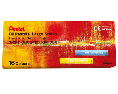 {振昌文具}【Pentel飛龍】GHT-16T 特大粉蠟筆系列 16色入 / 盒