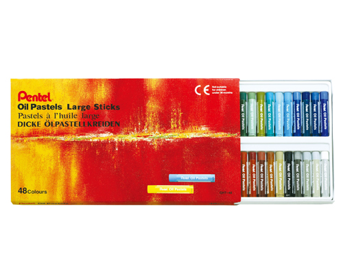 {振昌文具}【Pentel飛龍】GHT-48T 特大粉蠟筆系列 48色入 / 盒