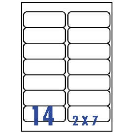 裕德3合1電腦標籤14格圓角 100張/包 US4678