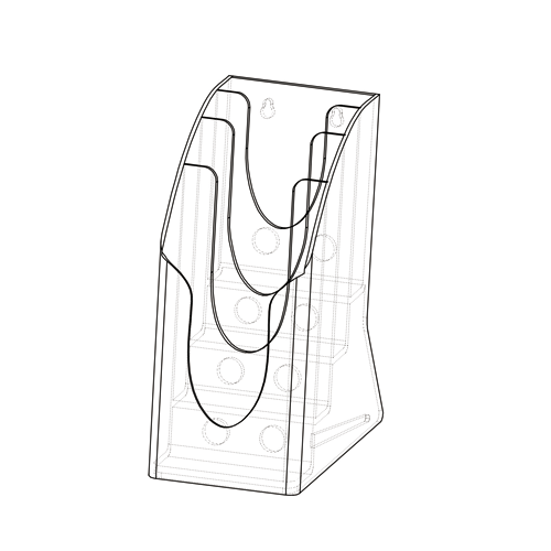 {振昌文具}【徠福LIFE】NO.1377 射出展示架-四層A4 1/3 / 個