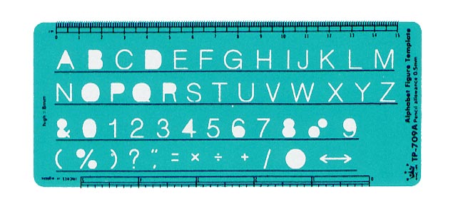 {振昌文具}【徠福LIFE】TP-709A 英文數字定規(針筆專用) / 片