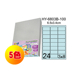 {振昌文具}【請先來電洽詢庫存】彩之舞 進口3合1彩色標籤-24格圓角(5色) 100張/包 HY6803-100