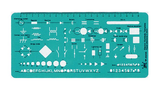 {振昌文具}【徠福LIFE】  TP-464A 電氣符號定規-110x233x0.8MM /片