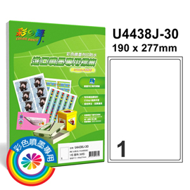 {振昌文具}【請先來電洽詢庫存】彩之舞 進口防水噴墨專用標籤-1格圓角 30張/包 U4438J-30