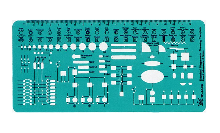 {振昌文具}【徠福LIFE】  TP-462A 電氣符號定規-110x233x0.8MM /片   