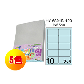 {振昌文具}【請先來電洽詢庫存】彩之舞 進口3合1彩色標籤-10格圓角(5色) 100張/包 HY6801-100