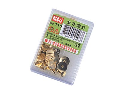 {振昌文具}【徠福LIFE】NO.110 金色圖釘-大(40支入) / 盒