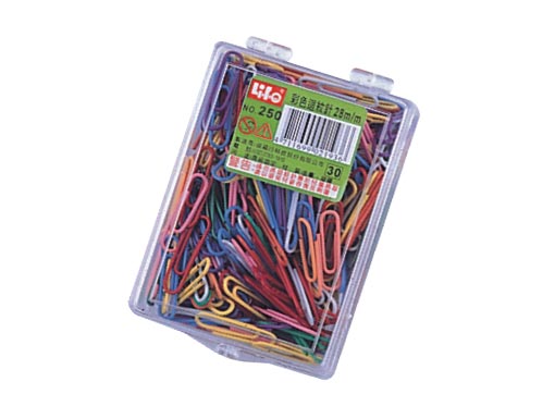 {振昌文具}【徠福LIFE】  NO.250 彩色迴紋針(28mm250支入) / 盒