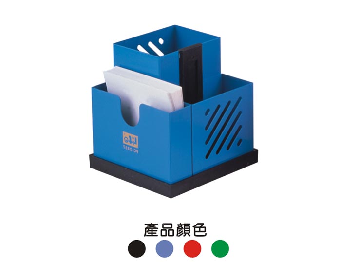 {振昌文具}【徠福LIFE】  NO.2337 多用途筆筒(鐵製三用)-紅、藍、綠、黑四色 / 個