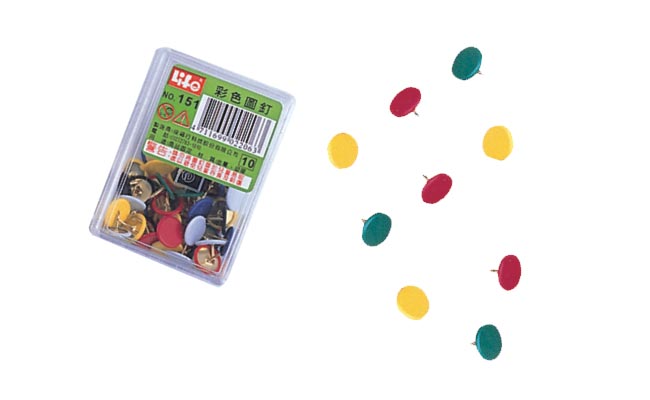 {振昌文具}【徠福LIFE】NO.151 彩色圖釘(50支入) / 盒