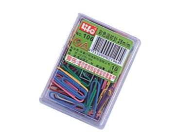 {振昌文具}【徠福LIFE】  NO.106 彩色迴紋針(28mm70支入) / 盒