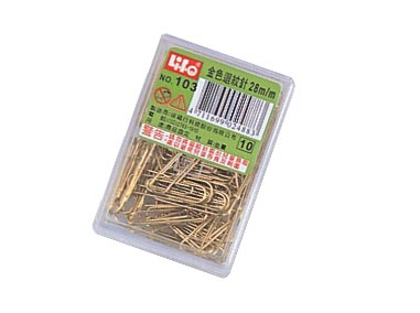 {振昌文具}【徠福LIFE】 NO.103 金色迴紋針(28mm70支入) / 盒