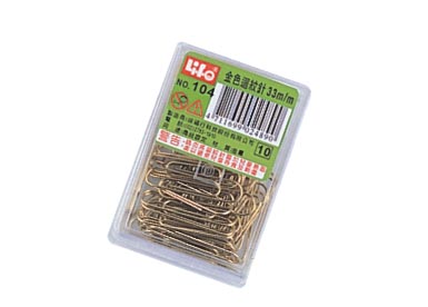 {振昌文具}【徠福LIFE】 NO.104 金色迴紋針(33mm50支入) / 盒