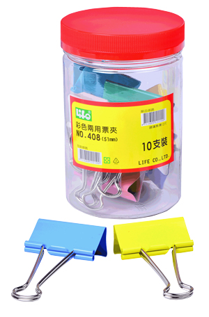 {振昌文具}【徠福LIFE】NO.408 彩色兩用票夾(筒裝)51mm -10支裝 / 筒 
