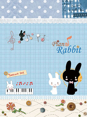 博崴 AF1034 RABBIT 16K平裝筆記(鍵盤) -10本入 / 包