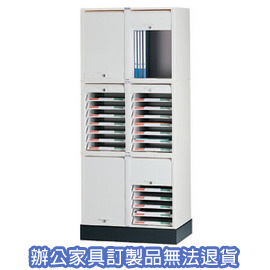 捲門式公文櫃系列 CP-6202+CP-6207x2+CP-02 二排腳座 