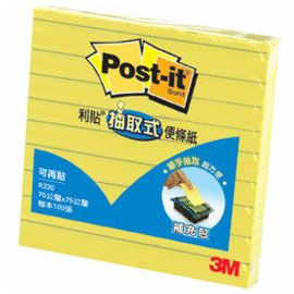 【3M】R335 可再貼抽取式補充包系列 黃(橫格)/本