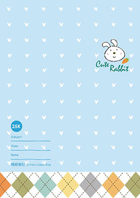 博崴 AF1623 25K平裝筆記-菱格兔 -10本入 / 包