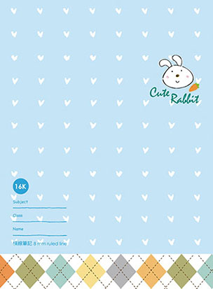 缺貨中 博崴 AF1068 16K平裝筆記(菱格兔) -10本入 / 包