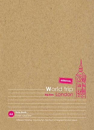 博崴 AD1612 牛皮筆記 A4橫線-倫敦 -6本入 / 包