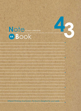 博崴 AO1009 牛皮筆記 A4橫線加厚-藍 -5本入 / 包