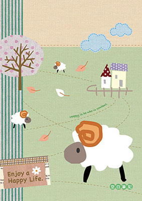 博崴 AF1619 25K空白平裝筆記-綿羊 -10本入 / 包