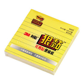 {振昌文具}【3M】640S 利貼 狠黏 可再貼便條紙(橫格系列) 黃/本