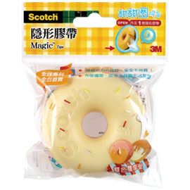 【3M】810DD-5 Scotch 雙色甜甜圈造型膠台 奶油+草莓/組