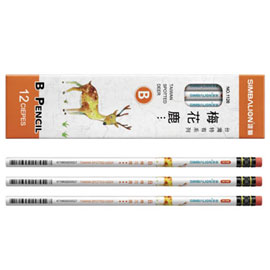 【雄獅】NO.1126B 梅花鹿圓桿轉印皮頭鉛筆 12入/打