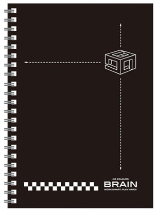 博崴 AW3035 A5無色系列膠圈筆記-黑 -3本入 / 包