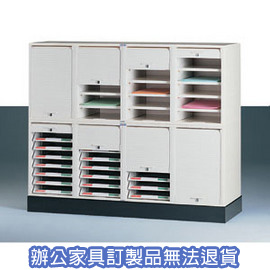 捲門式公文櫃系列 CP-6405B+CP-6407+CP-04 四排二層+腳座