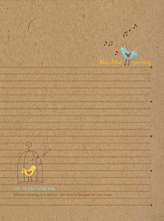 博崴 AO1011 牛皮筆記 16K橫線加厚-小鳥 -5本入 / 包