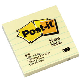 【3M】630 可再貼橫格便條紙系列 黃/本