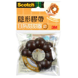 【3M】810BD-2 Scotch 日系甜甜圈造型膠台 巧克力/組