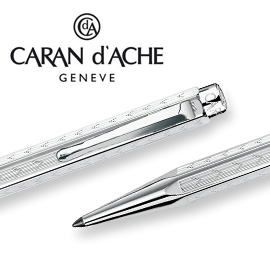 【預購，請先來電洽詢庫存】CARAN d'ACHE 瑞士卡達 ECRIDOR 艾可朵V型麥紋原子筆(鈀金) / 支