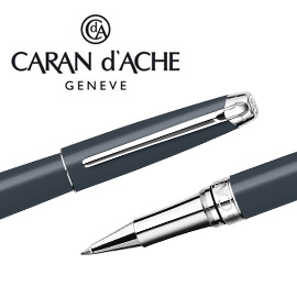 CARAN d'ACHE 瑞士卡達 LEMAN 利曼霧灰漆鋼珠筆(銀夾) / 支