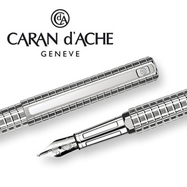 CARAN d'ACHE 瑞士卡達 HEXAGONAL 海克森鋼筆(銀鍍銠)-F / 支