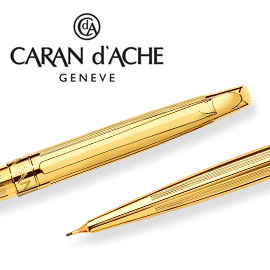 CARAN d'ACHE 瑞士卡達 MADISON 麥迪森鍍金直紋自動鉛筆 0.7 / 支