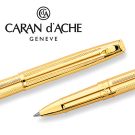 CARAN d'ACHE 瑞士卡達 MADISON 麥迪森鍍金直紋鋼珠筆 / 支