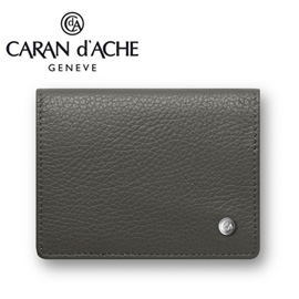 CARAN d'ACHE 瑞士卡達 LEMAN 利曼系列 小牛皮名片夾. 灰