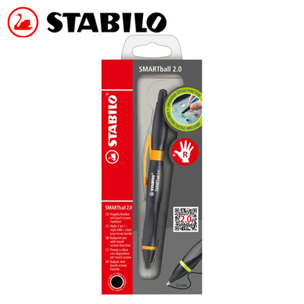 {振昌文具}【請先來電洽詢庫存】STABILO 德國天鵝 SMARTball 2.0人體工學觸控筆2.0+黑蕊原子筆(右手專用)(1852/4-46黑/橘) / 支