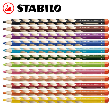 {振昌文具}【請先來電洽詢庫存】STABILO 德國天鵝 EASYcolors 人體工學色鉛筆(右手專用) - 6支入 / 包